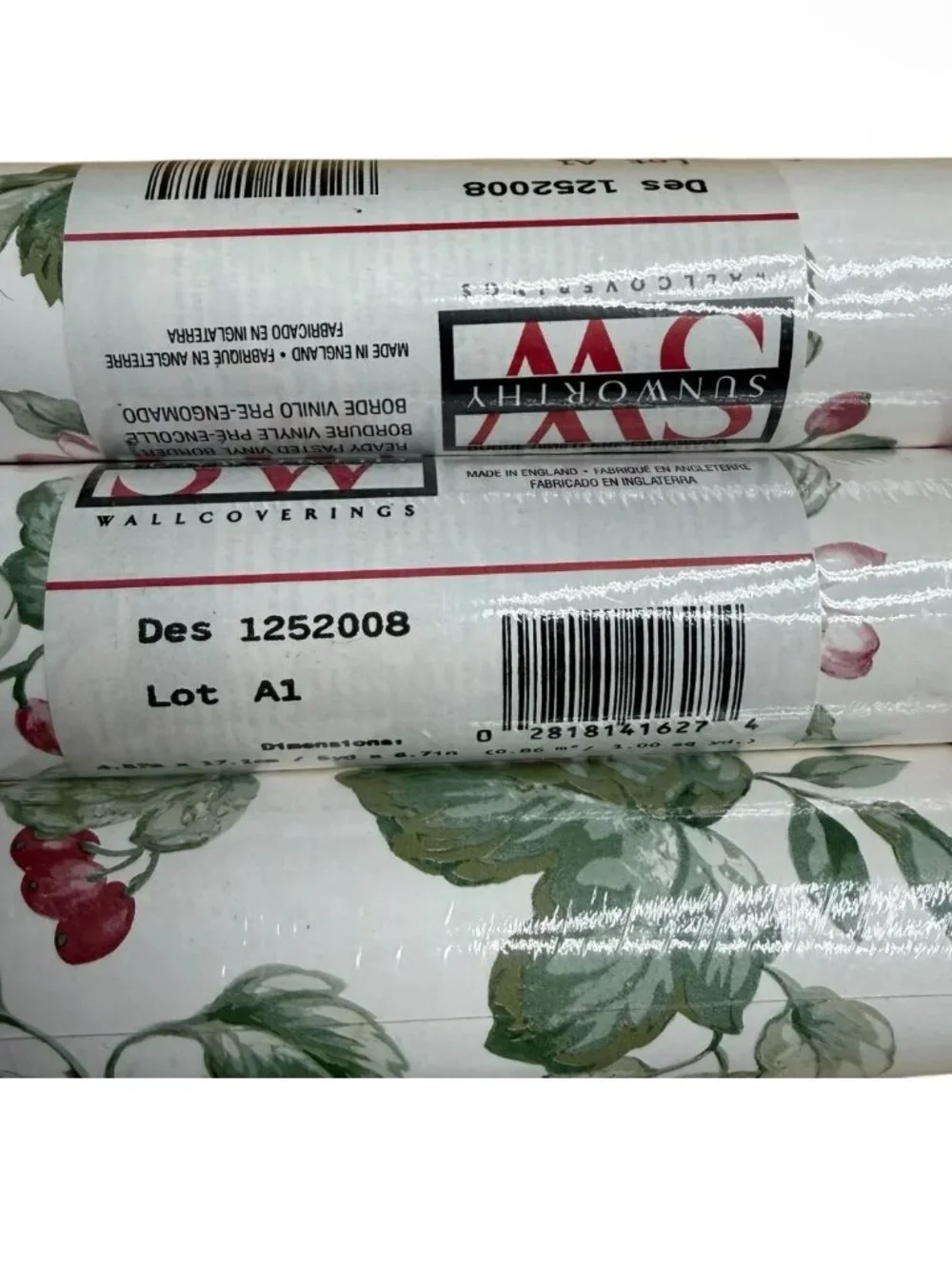 Sunworthy Vintage Wallpaper Border Birds Nest Floral Vines 15 yards 3 Rolls NEW